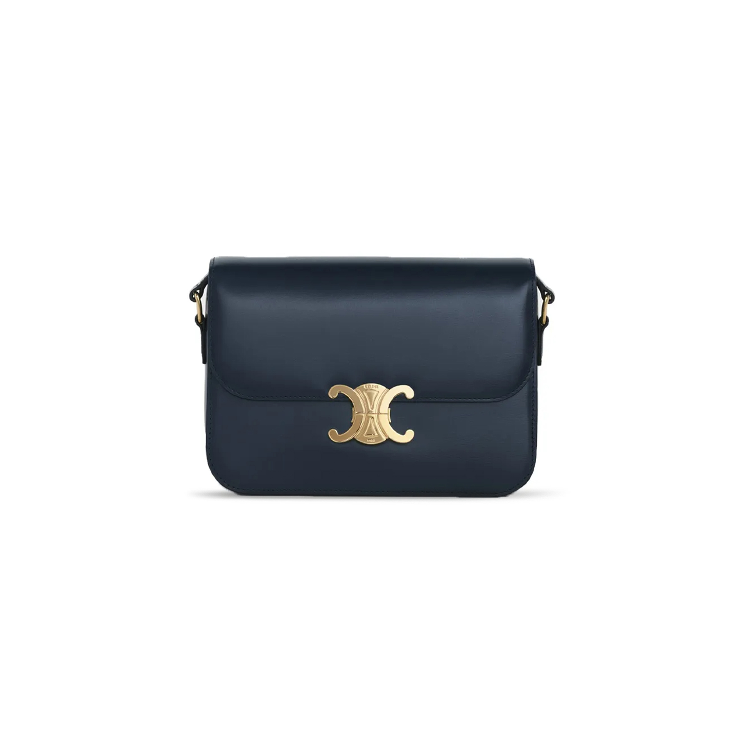 CELIN MEDIUM TEEN TRIOMPHE BAG IN SHINY CALFSKIN 187363BF4.07OC (22.5*16.5*7.5cm)